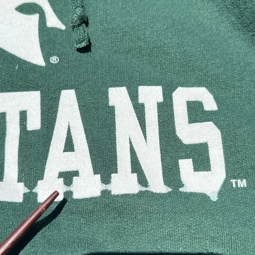 Men's‎ Michigan State Sweatshirt Green S College Spell-Out NCAA University